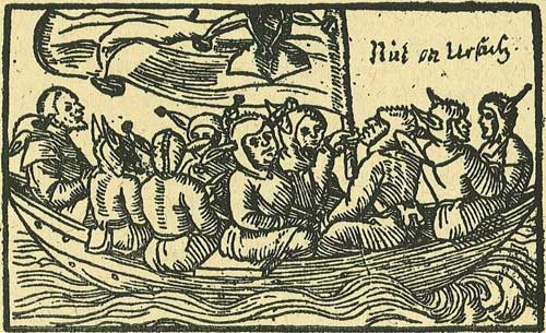 The ship of fools, depicted in a 1549 German woodcut